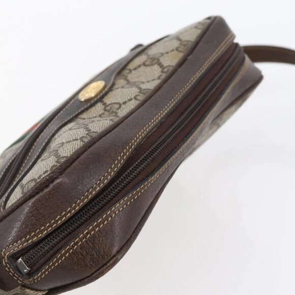 GUCCI GG Supreme Web Sherry Line Shoulder Bag PVC Beige Gold 010 378 Auth 150379 - Picture 5 of 16